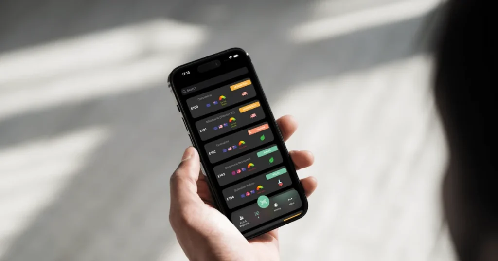 TagHalal app in dark mode showing additive status: Halal, Haram, or Mushbooh